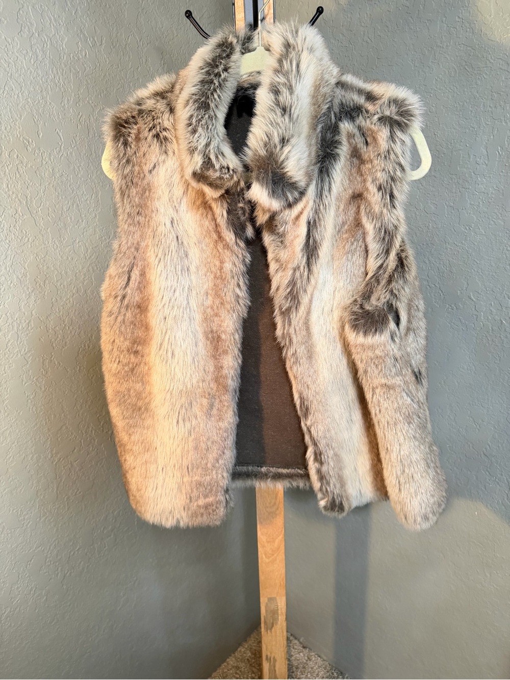 Parkhurst Neutral Taupe Faux Fur Vest